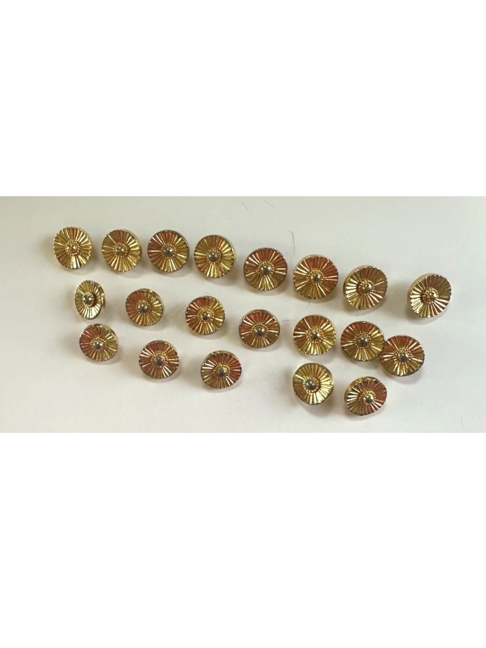 CHANEL Gold Sunburst Metal Buttons - Set of 20 Vintage